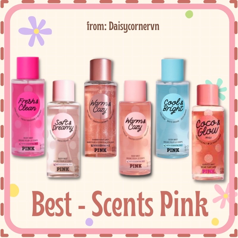 [🇺🇸 Bill Mỹ] Pink Original - Xịt thơm Body Mist Pink - Warm Cozy - Cool Bright - Fresh Clean - Soft Dreamy - Coco Glow