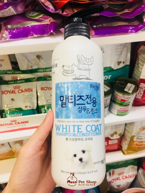 Sữa tắm Forcans Hàn Quốc dành cho chó mèo. Tắm lông trắng, lông xoăn, tắm chó lớn