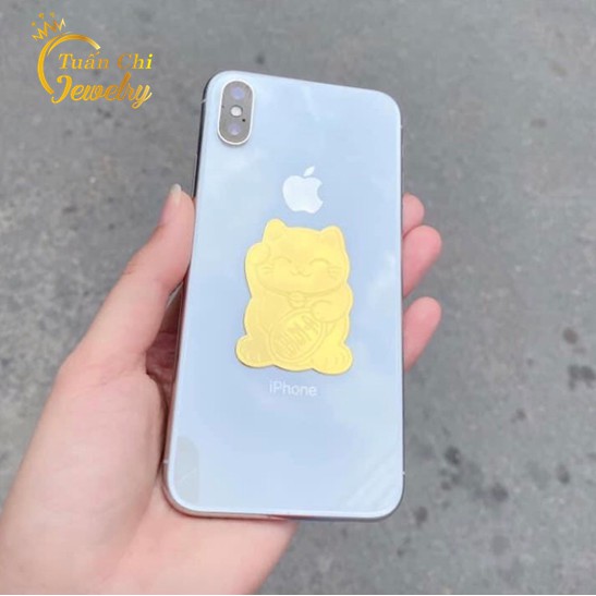 Mèo Thần Tài Dán Điện Thoại ⚡Hàng Loại 1 To⚡ Mèo Mạ Vàng Chiêu Hút Tài Lộc, May Mắn, Phụ Kiện Điện Thoại Đẹp