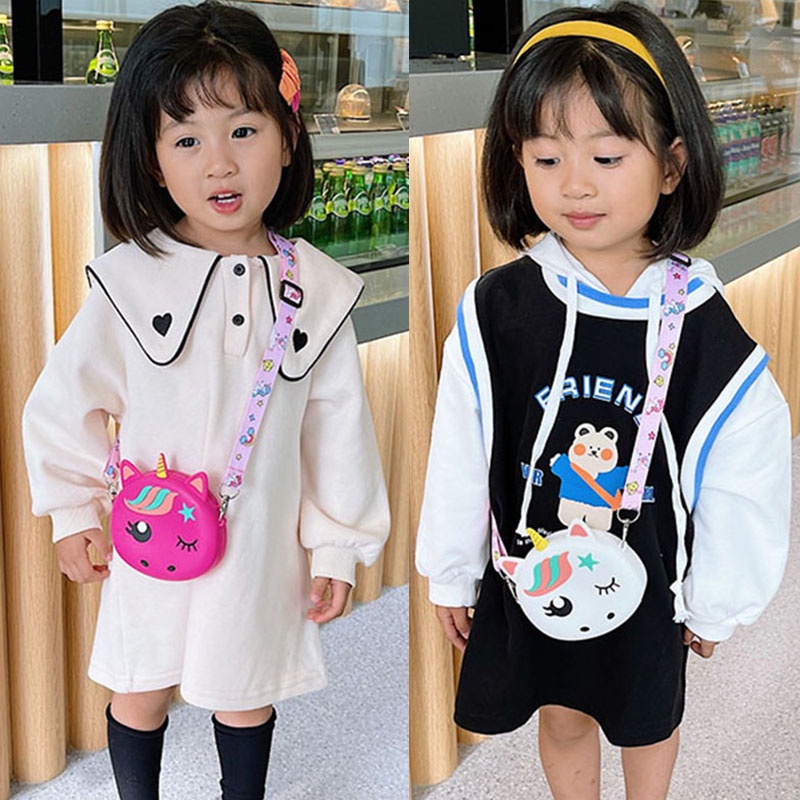 Túi đeo chéo hoạt hình kỳ lân dễ thương cho bé gái