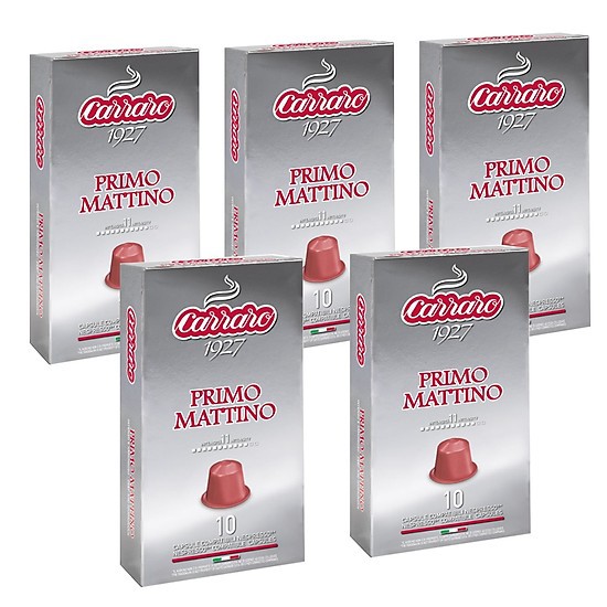 COMBO 5 hộp Cà phê viên nén Primo Mattino Capsule-Nhập khẩu chính hãng 100% từ thương hiệu Carraro,Ý [hàng chất lượng]