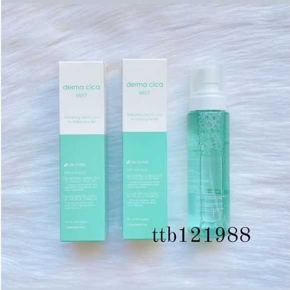 Xịt Khoáng Tinh Chất Rau Má Derma Cica Mist 3w Clinic Hàn Quốc