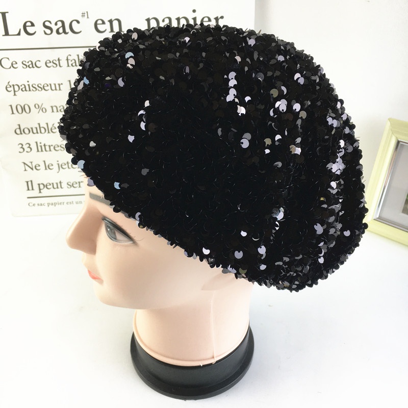 Nón beret Đính Sequin Lấp Lánh Thời Trang Dành Cho Nữ