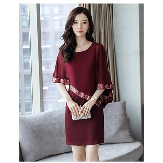 Đầm suông viền kim sa .