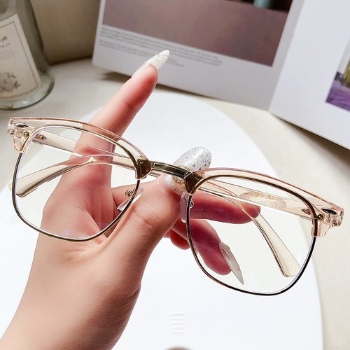 Mắt Kính Gọng Tròn Kim Loại Chống Tia Bức Xạ Phong Cách Retro Hàn Quốc