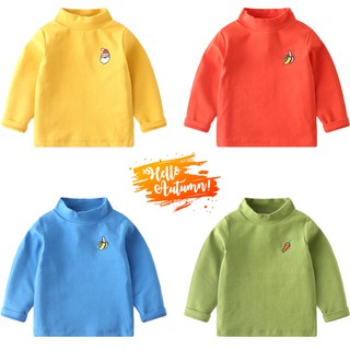 Áo giữ nhiệt cho bé WAPYPY áo dài tay cổ lọ chất cotton hàng xuất Âu Mỹ