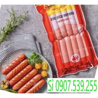 Xúc xích hotdog xông khói | xúc xích hong khói đức việt gói 500gr/12 cây | hàng trực tiếp nhà máy