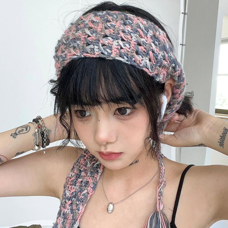 Khăn Quấn Tóc Móc Tua Rua Trang Điểm Và Chụp Ảnh Cho Nữ