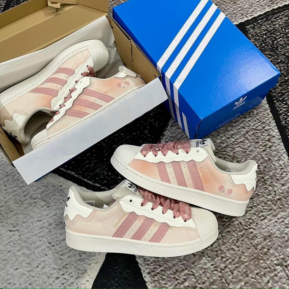 Giày Adidas Superstar Das Sò màu trắng kem ,giày thể thao Superstar Das Sò Màu Hồng Kem Màu Trắng Hot Trend 2022