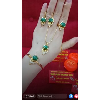 Bộ trang sức hồ ly đá xanh