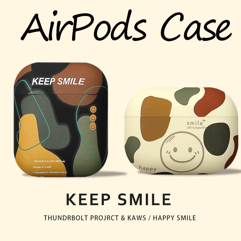 Vỏ Bảo Vệ Hộp Sạc Tai Nghe AirPods3 AirPods3 Họa Tiết Rằn Ri Mặt Cười Màu Nhám Dễ Thương 2021