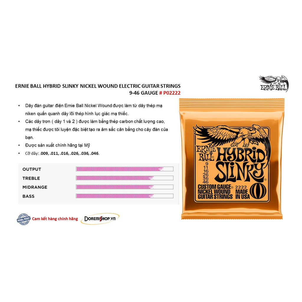 Bộ dây đàn guitar điện Ernie Ball Electric Guitar Nikel Wound string set