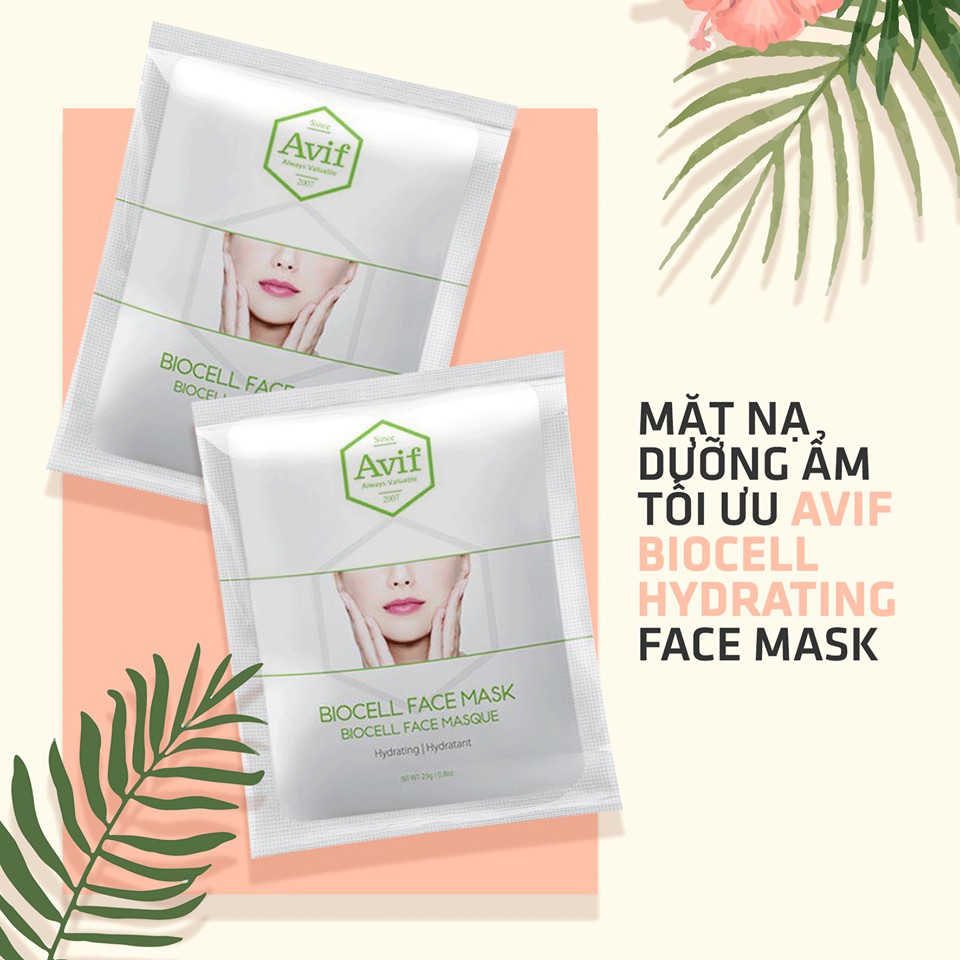 Mặt Nạ Sinh Học Dưỡng Ẩm Da Chuyên Sâu Avif Biocell Hydrating Face Mask