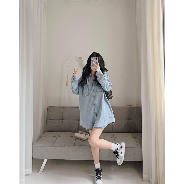 Áo sơ mi bò demi 2 túi trước