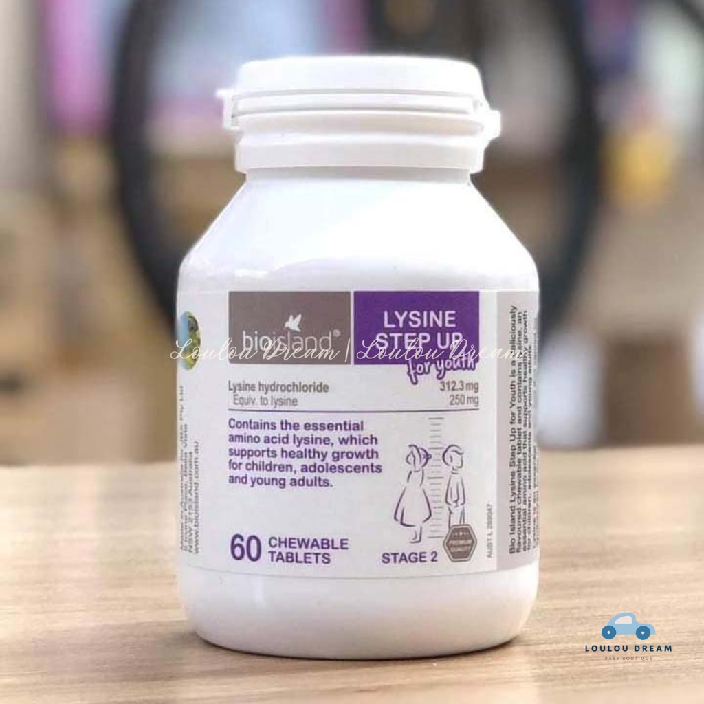 Viên uống Lysine Bio Island Stepup hỗ trợ tăng chiều cao cho bé 6-24 tuổi chính hãng Úc