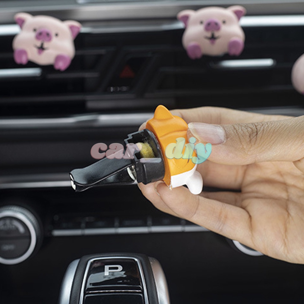 Kẹp Khuếch Tán Hương Thơm Gắn Điều Hòa Xe Hơi Hình Đầu Động Vật Hoạt Hình Dễ Thương