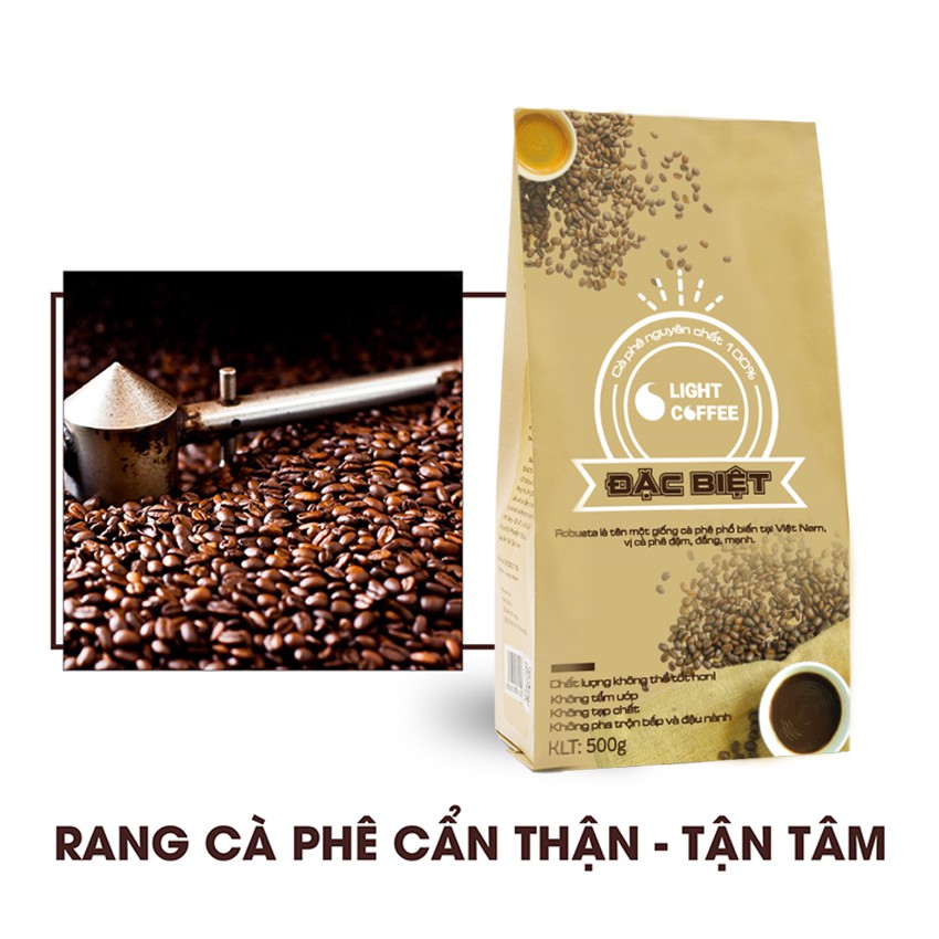 [Mã BMBAU50 giảm 7% đơn 99K] Cafe Đặc biệt Light Coffee gu đậm, đắng mạnh - Gói 500g