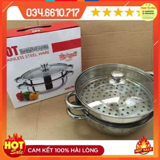 Nồi hấp inox 2 tầng 28cm