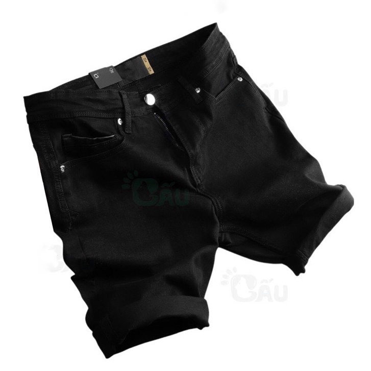 Quần Short Jean Nam Đẹp Chất Bò Co Giãn Cao Cấp, Quần JEAN nam trơn Mẫu Mới Phong Cách Hàn Quốc T02