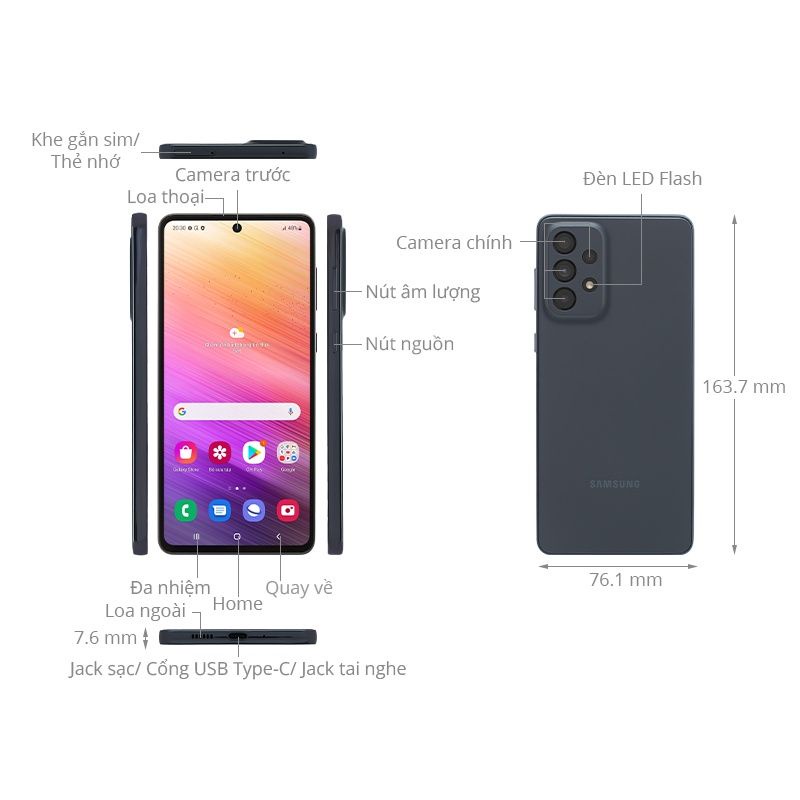 Điện thoại Samsung Galaxy A73 5G (8GB/256GB) - Hàng Chính Hãng