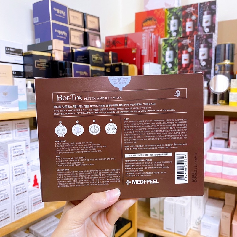 Mặt Nạ Dưỡng Da Medipeel Bortox Peptide Ampoule Mask Chống Lão Hoá Nâng Cơ Hàn Quốc Hộp 10 Nạ