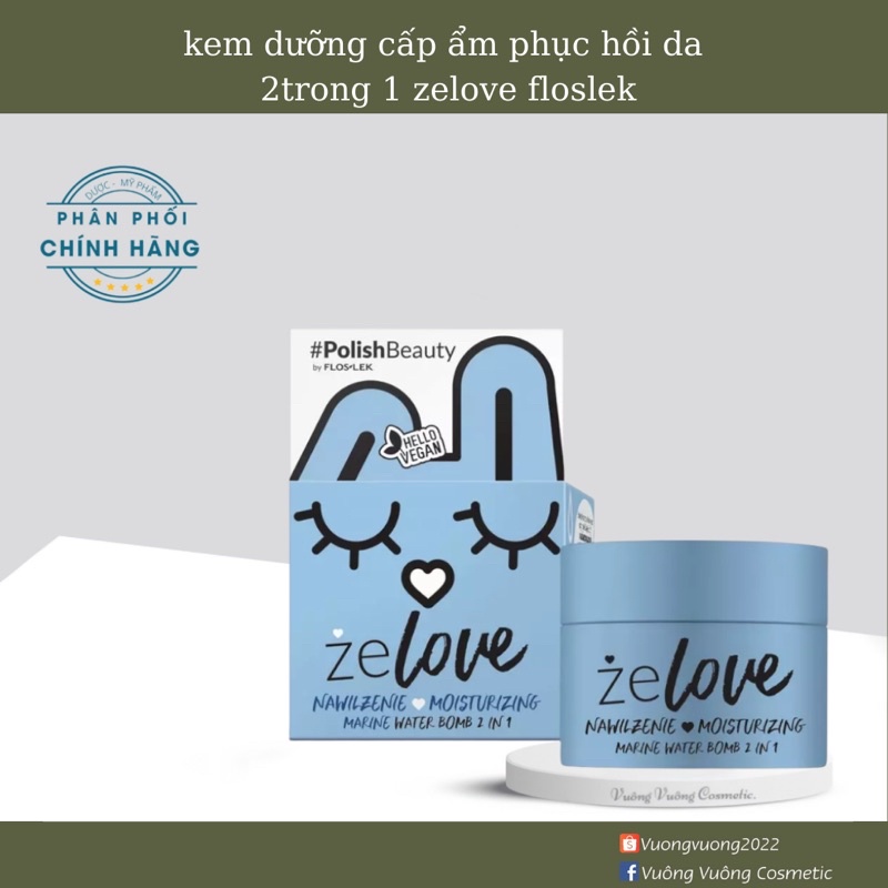 KEM DƯỠNG FLOSLEK ZELOVE MOISTURIZING ALOE WATER BOMB 2 IN 1