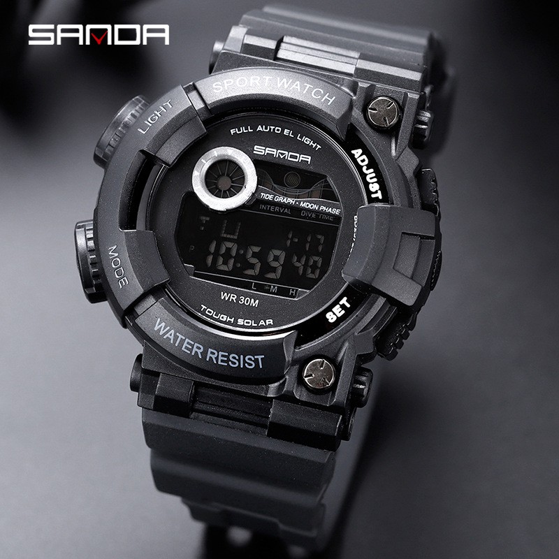 Đồng hồ Điện tử Thể thao Nam SANDA 668 FROGSTYLE Chính Hãng Chống Nước Dây Nhựa