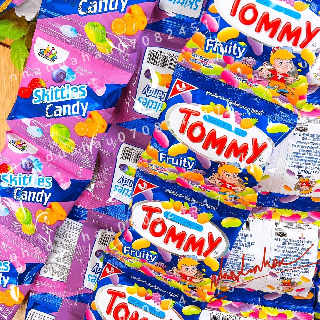 Một gói kẹo trái cây mix vị Tommy Thái Lan gói 18gam