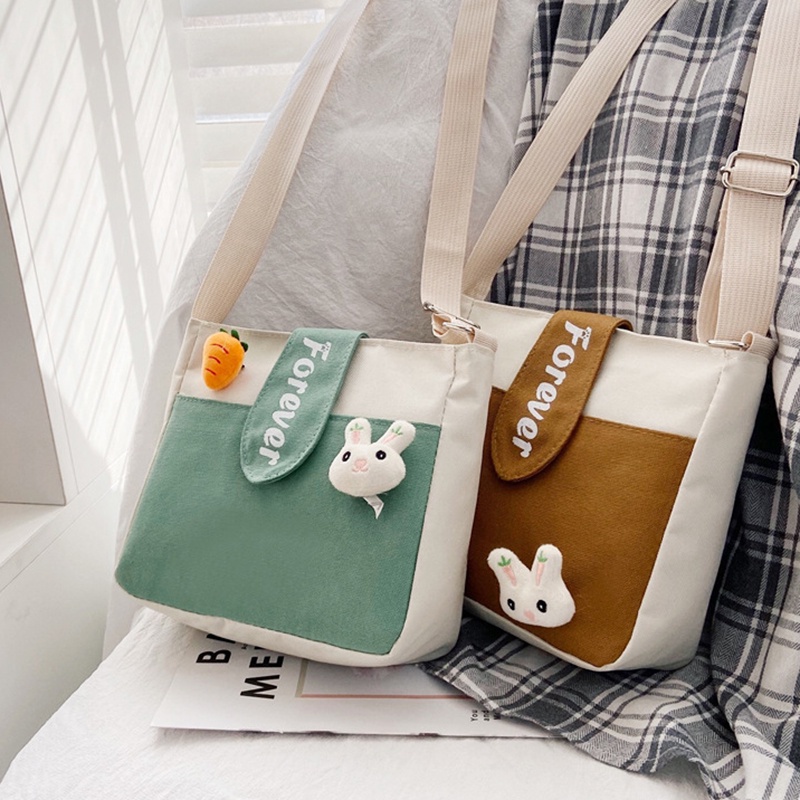 Túi Đeo Chéo Canvas Vuông Nhỏ Dễ Thương Cho Bé Gái