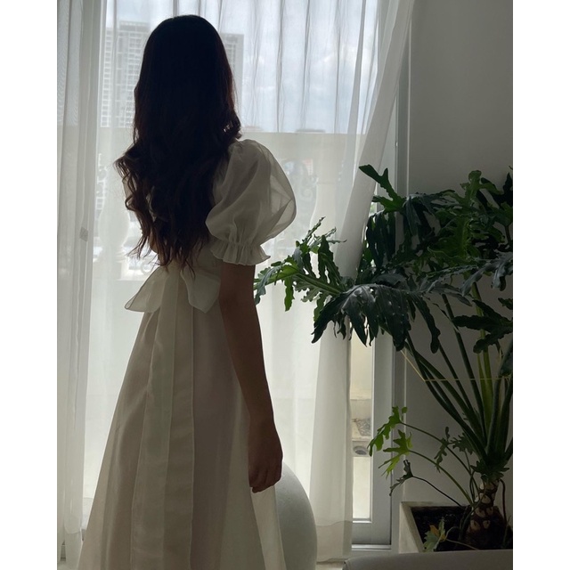 ĐẦM MIDI XẾP LY NHÚN NGỰC TAY BỒNG BO ✨h5