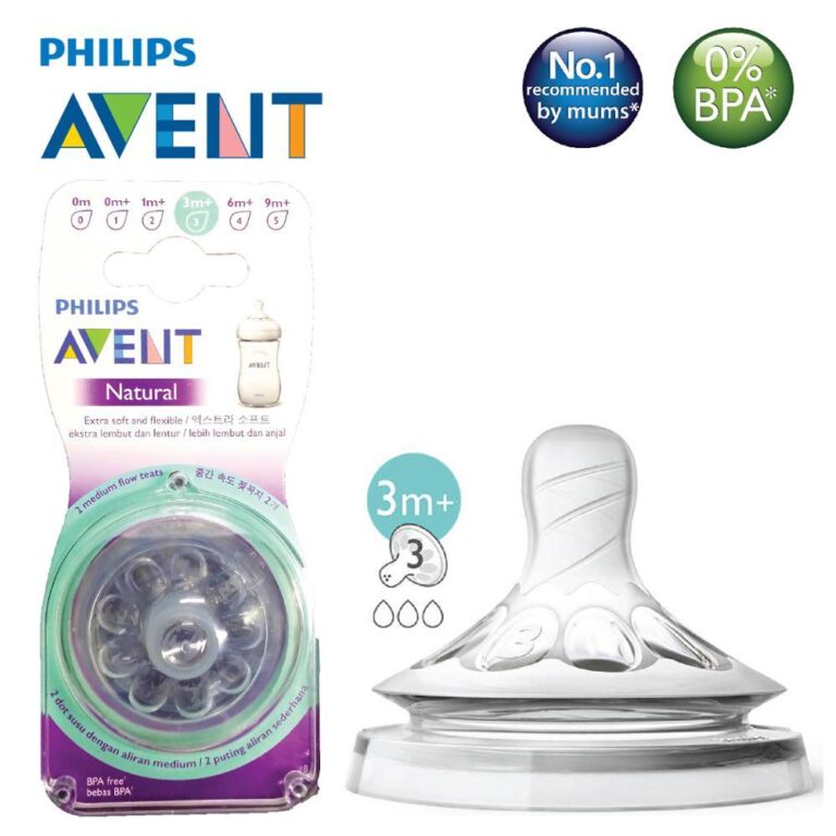 Núm ti silicone Philips Avent Natural cho trẻ sơ sinh, 1 tháng tuổi, 3 tháng tuổi, 6 tháng tuổi.