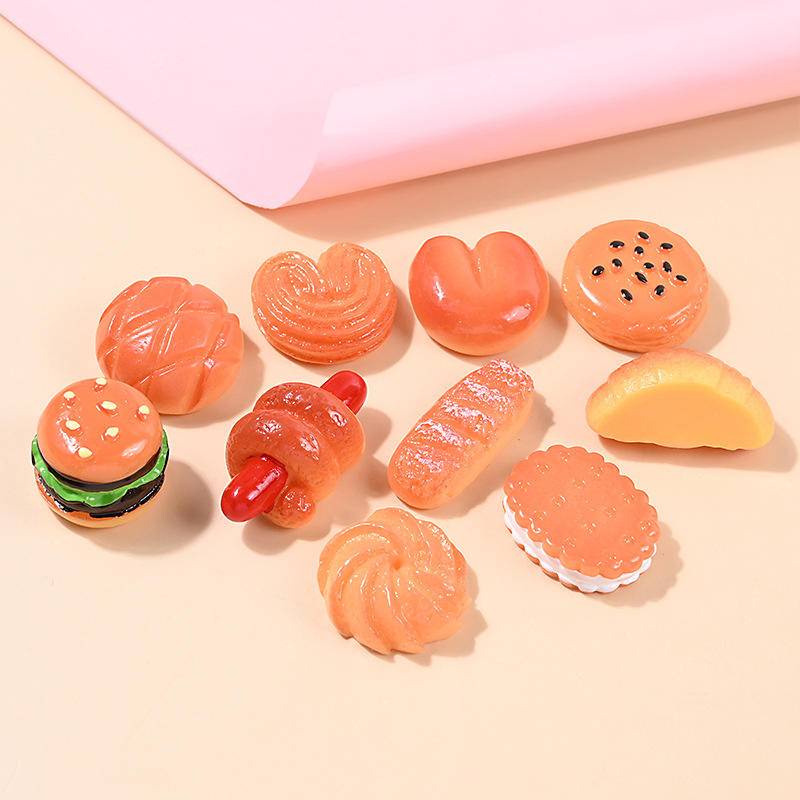 Phụ Kiện Hình Bánh Hamburger/Kem/Bánh Mì Kiểu Hoạt Hình Độc Đáo Trang Trí Giày DIY