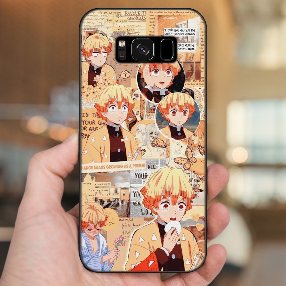 Ốp lưng Samsung S8, S8 Plus viền đen in hình Zenitsu Kimetsu no Yaiba
