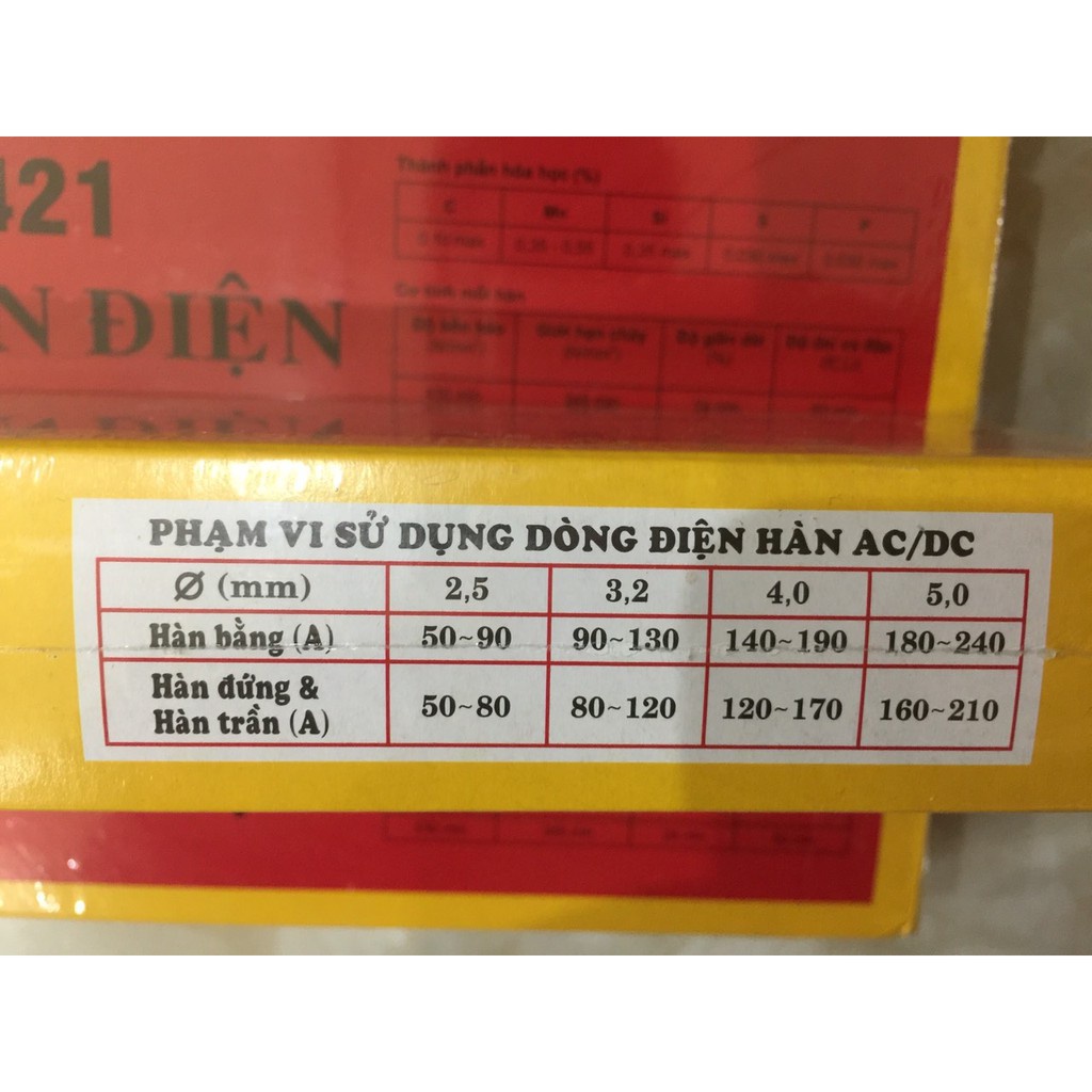 Que hàn kim tín 2.5 - 3.2mm - 4mm que hàn sắt