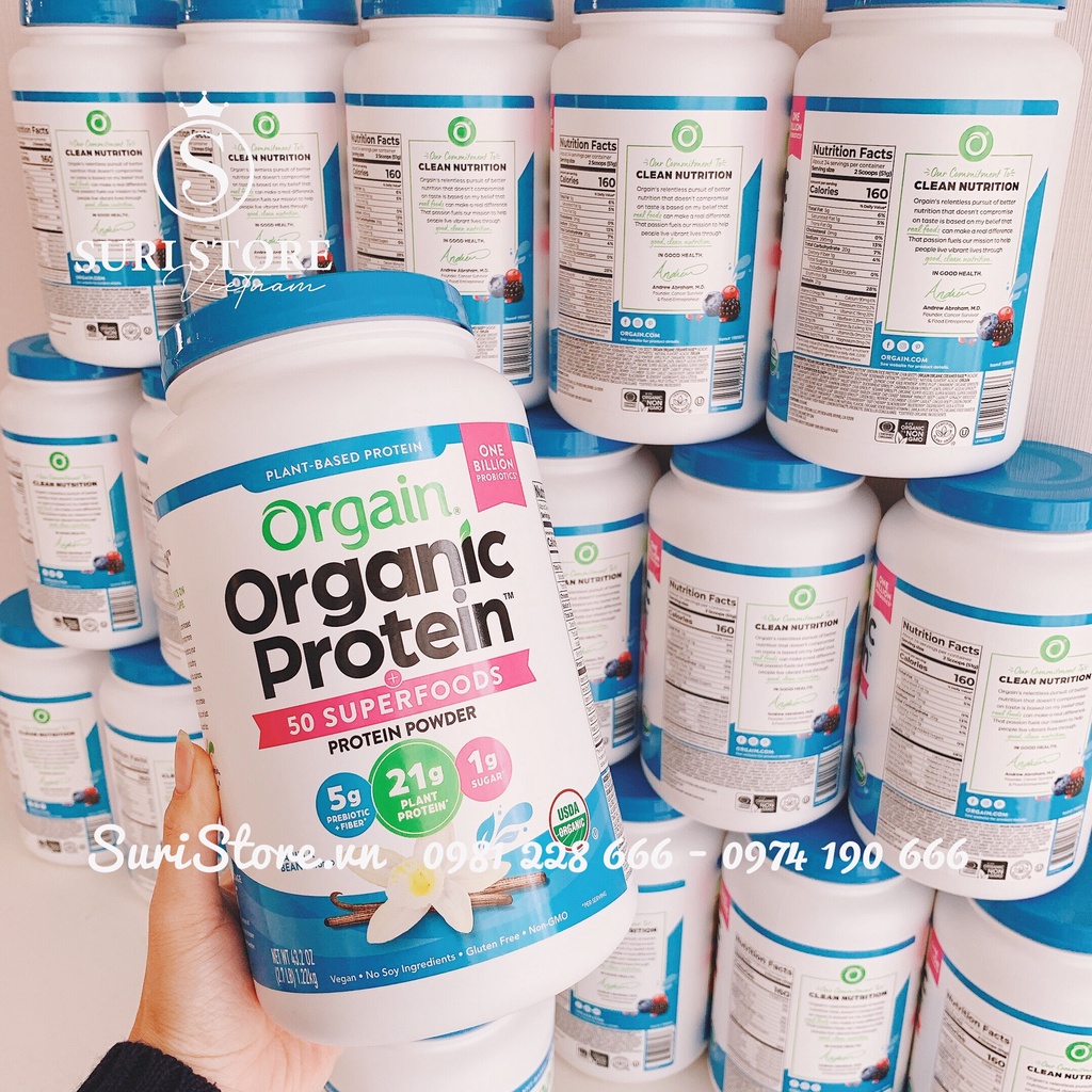 Bột pha sữa hữu cơ thuần chay Orgain organic protein