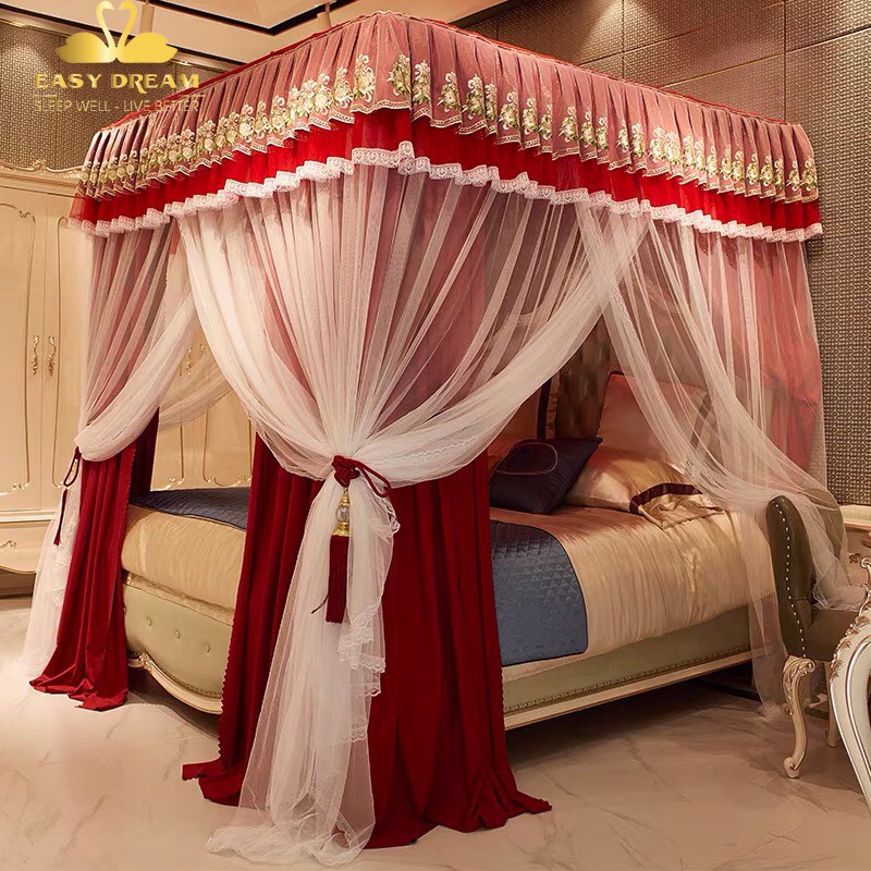 Màn khung công chúa cao cấp EASY DREAM -vải 2 lớp - không khoan tường - màn ngủ hiện đại