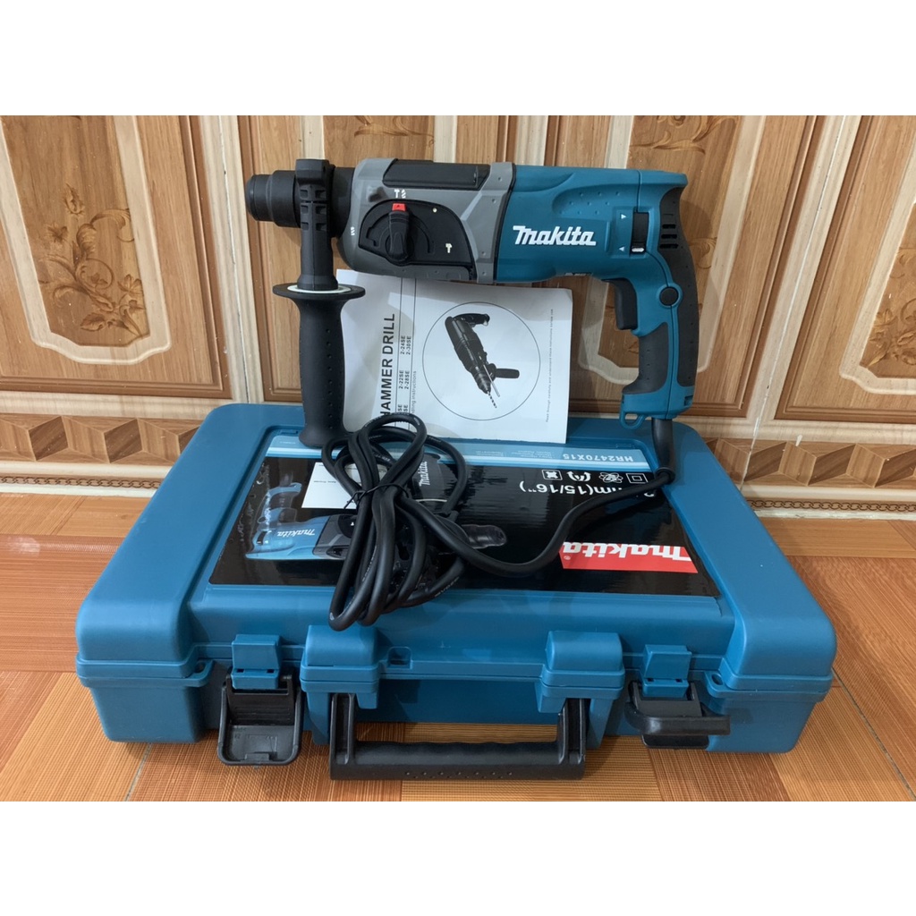 Máy khoan bê tông Makita HR2470- 3 chức năng khoan sắt, gỗ, khoan bê tông và đục bê tông(bảo hành 12