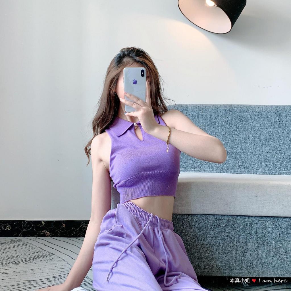 Áo Croptop Sát Nách Màu Trơn Thiết Kế Khoét Rỗng Thời Trang Mùa Hè Cho Nữ