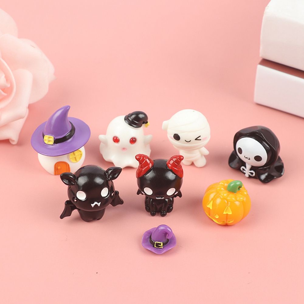 Epoch Mô Hình Chú Nhện / Bí Ngô / Dơi Mini Bằng Nhựa Resin Dễ Thương Dùng Trang Trí Halloween Diy