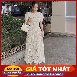 Đầm Ren Thiết Kế Dự Tiệc Dáng Dài 2 Lớp Hàng Cao Cấp V2070- Violet