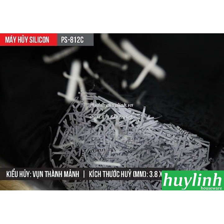 Máy hủy tài liệu Silicon PS-812C - Dung tích 21 lít
