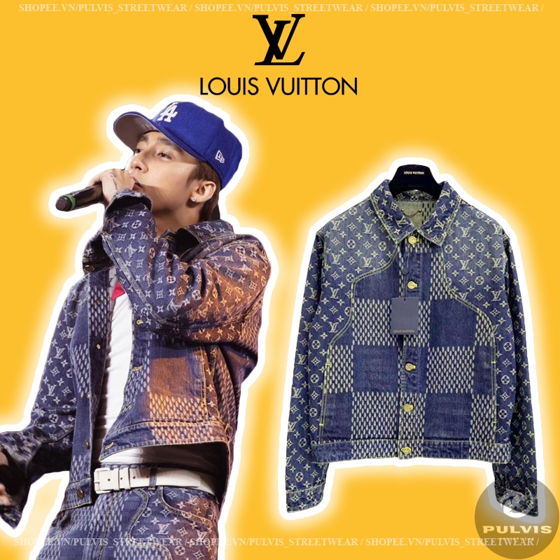 - Áo Khoác Luon Vuituoi GIANT DAMIER WAVES MONOGRAM LV X NIGO - DENIM JACKET, Áo khoác jeans LV
