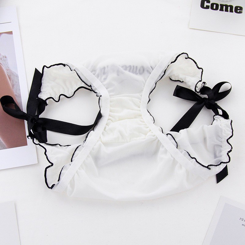 Quần Lót Nữ Cotton cao cấp viền bèo buộc nơ in chữ mỏng mát tôn dáng mẫu 3019