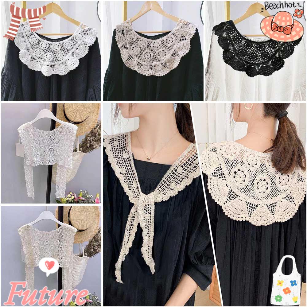 Cổ Áo Sơ Mi Giả Thêu Ren Có Thể Tháo Rời Thời Trang Cho Nữ