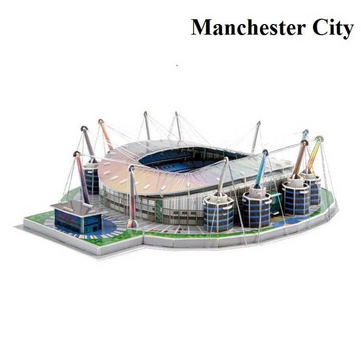 Mô hình sân vận động SVĐ Etihad  Manchester City đồ chơi lắp ghép mô hình sân vận động bóng đá Man City giấy 3D