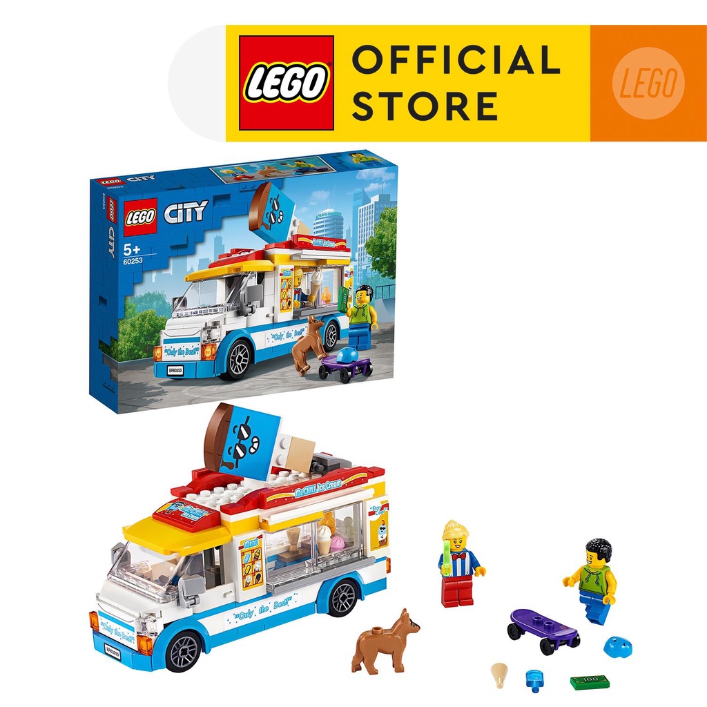 LEGO CITY 60253 Xe Tải Bán Kem ( 200 Chi tiết) Bộ gạch đồ chơi lắp ráp giao thông cho trẻ em
