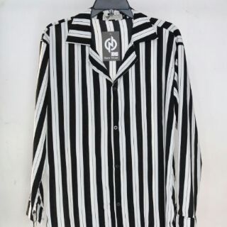 NEW Áo Sơmi Sọc Cổ Pijama