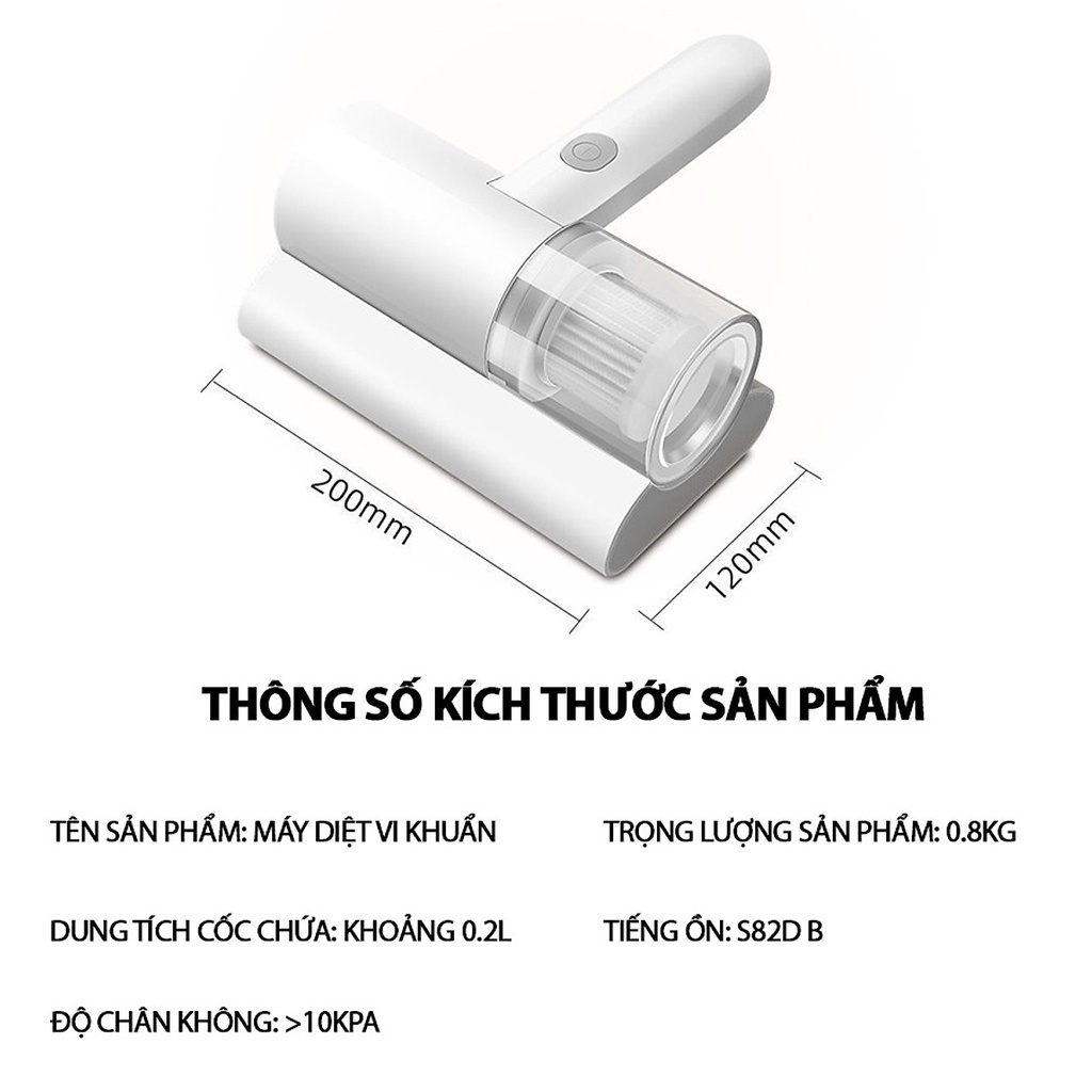 Máy hút bụi chăn màn hiệu quả, loại tích điện 2 trong 1 TKMB