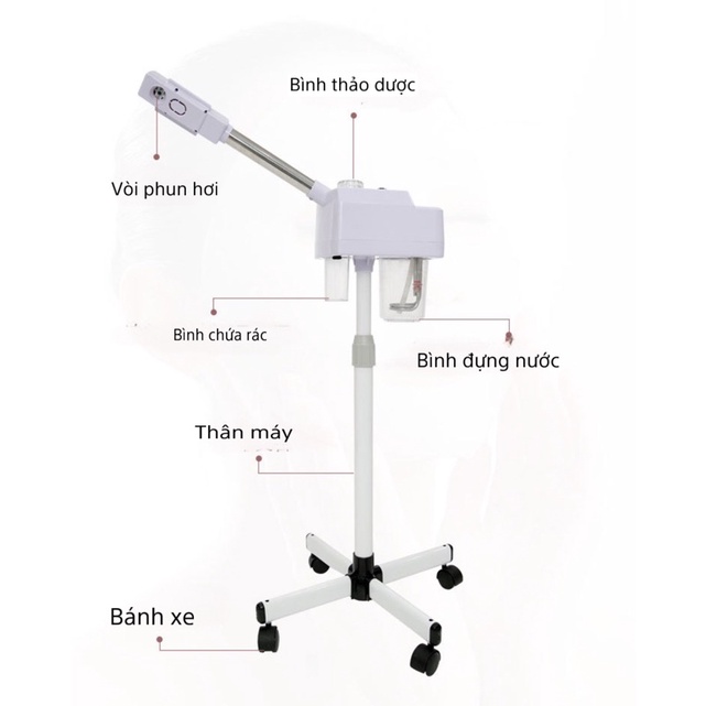 Máy  Xông Hơi 1 Cần Nóng Máy Xông Mặt Dùng Trong Spa Thiết Kế Đẹp có Đèn UV Khử Khuẩn