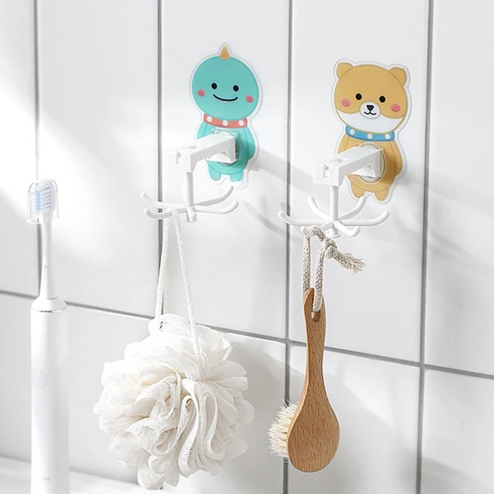 360° Giá Treo Đồ 6 Móc Có Thể Xoay Được Đa Năng Tiết Kiệm Không Gian Thiết Kế Hình Hoạt Hình
